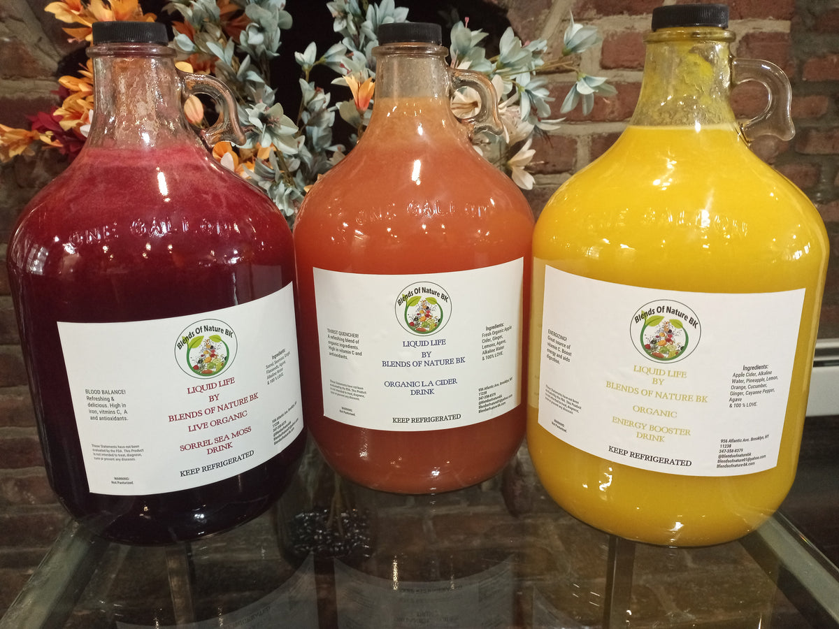 Organic Drinks & Sea Moss Smoothies By The Gallon & Half Gallon
