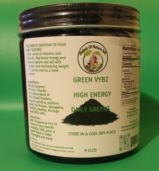 BLENDS OF NATURE BK GREEN VYBZ HIGH ENERGY DAILY GREENS
